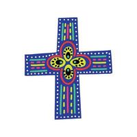 Cross, decorated with patterns. Design of the Day of the Dead vector