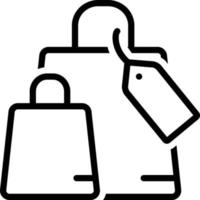 Line icon for shopping bag vector