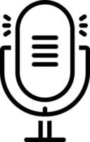Line icon for microphone vector