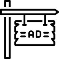 icono de línea para tablón de anuncios vector