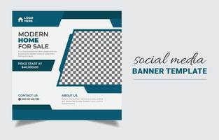 Real estate social media banner template design. vector