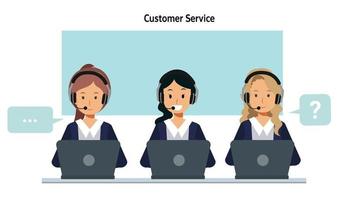 Customer service character.Operator of call center office vector