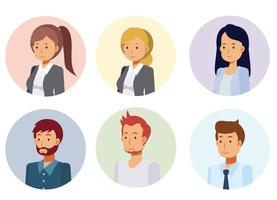 Vector illustration of flat style cartoon character people avatars.