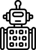 icono de línea para código de robot vector