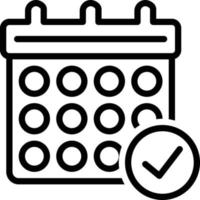 Line icon for calendar vector