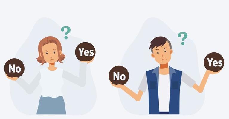 People making decision Yes or No. thinking confused.