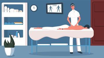 Massage Man Flat Composition vector