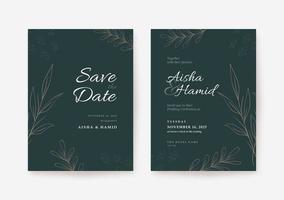 Elegant and luxury wedding card template vector