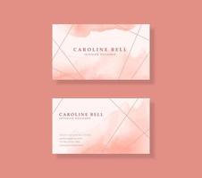 Sweet beautiful business card template with watercolor vector