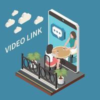 Video Link Isometric Composition vector