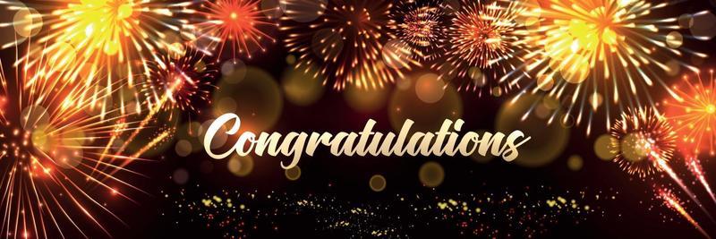 Congratulations Fireworks Horizontal Poster