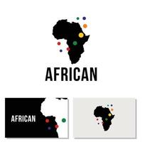 Africa silhouette map graphic logo vector illustration
