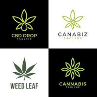 logotipo de la hoja de cannabis. gráfico vectorial de ilustraciones de cáñamo de marihuana. vector