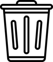 icono de línea de basura vector