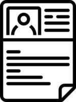 Line icon for resume vector