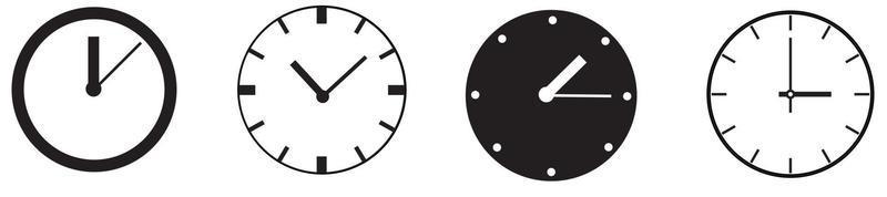 tiempo, conjunto de iconos de vector de reloj