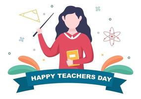 Happy Teacher's Day Background Vector Illustration