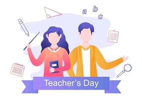 Happy Teacher's Day Background Vector Illustration