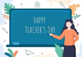 Happy Teacher's Day Background Vector Illustration