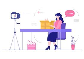 Content Creator Online Blogger Vector Illustration