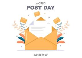 World Post Day Vector Illustration