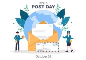 World Post Day Vector Illustration