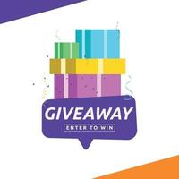 Giveaway social media contest vector template.