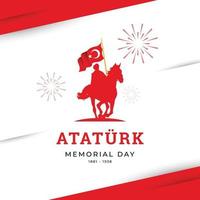 plantilla de banner de día conmemorativo de ataturk de diseño plano vector