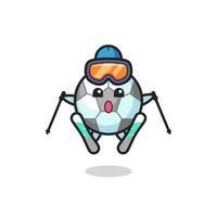 football mascot character as a ski player vector