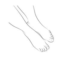 pies femeninos descalzos con pedicura neutra. vector