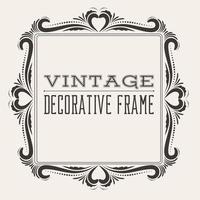 Square vector vintage border frame with retro ornament pattern