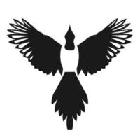 Magpie bird with wings wide spreaded vector