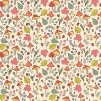 Autumn seamless pattern with toadstool, amanita vector