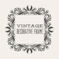 Square vector vintage border frame with retro ornament pattern