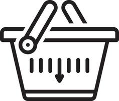 Line icon for shopping basket vector