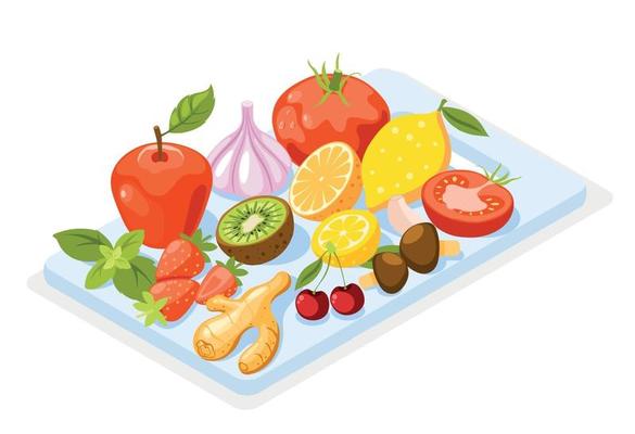Strengthening Immunity Isometric Colored Composition