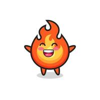 happy baby fire cartoon character vector