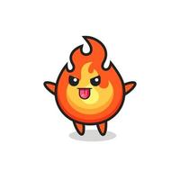 naughty fire character in mocking pose vector