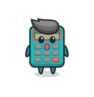 the amazed expression of the calculator cartoon vector