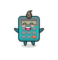 happy baby calculator cartoon character vector