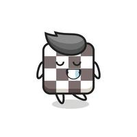 chess board cartoon illustration with a shy expression vector