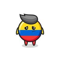 the lazy gesture of colombia flag badge cartoon character vector