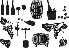 Wine Icons Set vector