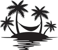 Summer Palm Tree and Hammock vector