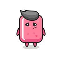 the lazy gesture of bubble gum cartoon character vector