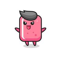 travieso personaje de chicle en pose burlona vector