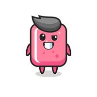 cute bubble gum mascot with an optimistic face vector