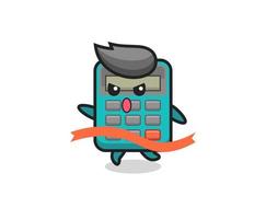 cute calculator illustration is reaching the finish vector