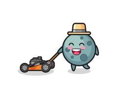 illustration of the asteroid character using lawn mower vector