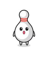 the amazed expression of the bowling pin cartoon vector